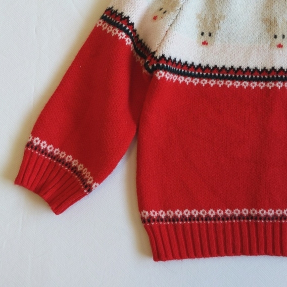 pat pat red reindeer 100% viscose comfy crewneck knit sweater 3T toddler unisex - Picture 5 of 9